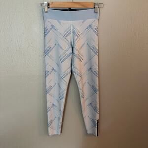 COR By ULTRACOR White and Light Blue Legging High Rise Size Small casual